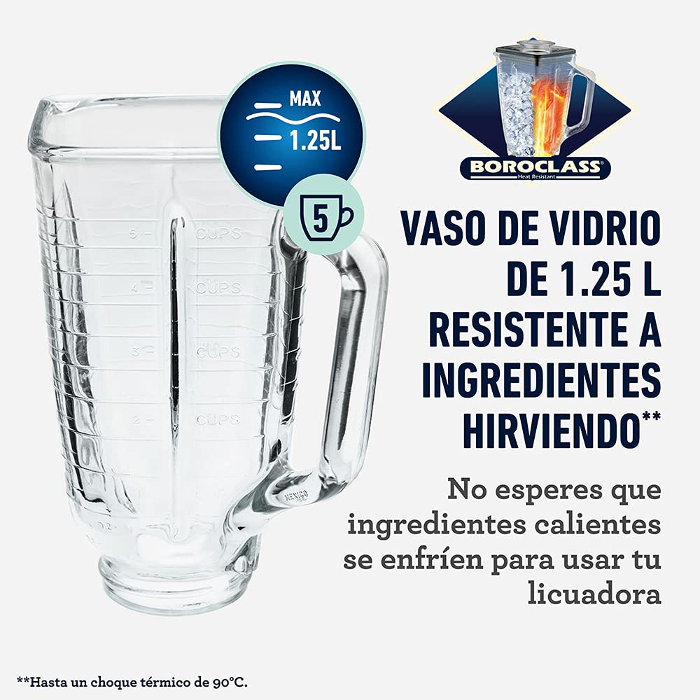 Licuadora Oster Cromo Clásica con Perilla Ergonómica y 3 Velocidades
