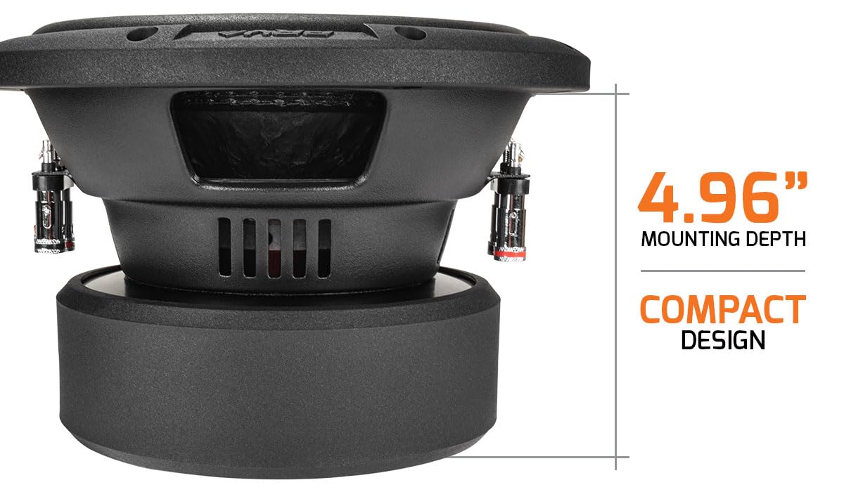 PRV AUDIO Sub D4 de 8 pulgadas de potencia máxima de 1000 vatios dual de 4 ohmios, 14.5 mm Xmax, RS8-SUBD4, bobina de voz de 2.4 pulgadas, subwoofer de coche de 8 pulgadas de tonos bajos profundos