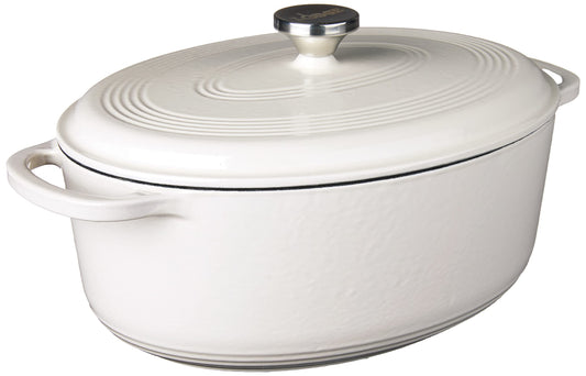 Lodge Horno holandés de hierro fundido esmaltado, Blanco, 6.6 l, 1