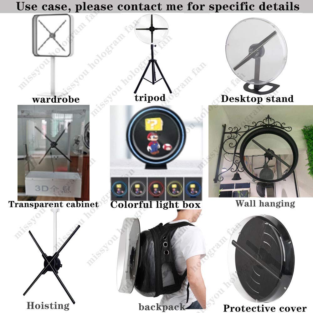 Ventilador Holográfico Missyou Negro con Bluetooth y WiFi para Negocios y Educación