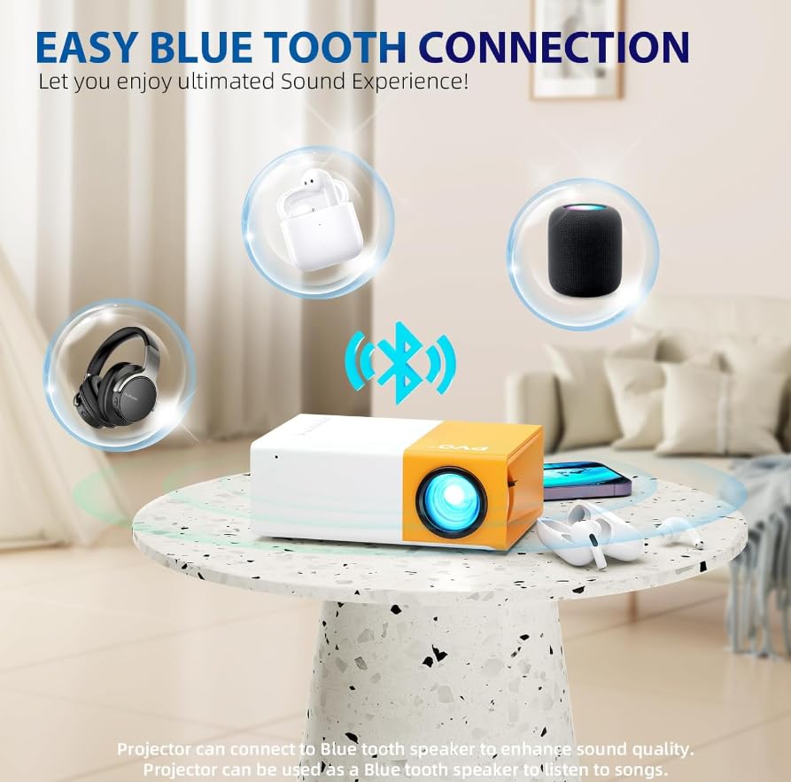 Mini Proyector Portátil POCREATION Pantalla Grande para Cine en Casa y Teatro al Aire Libre