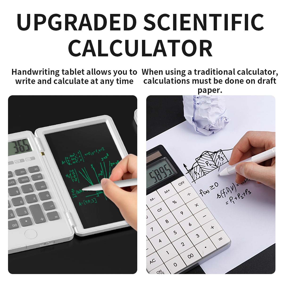 Calculadora Científica DPEDUAI Transparente con Almohadilla de Escritura y Pantalla HD