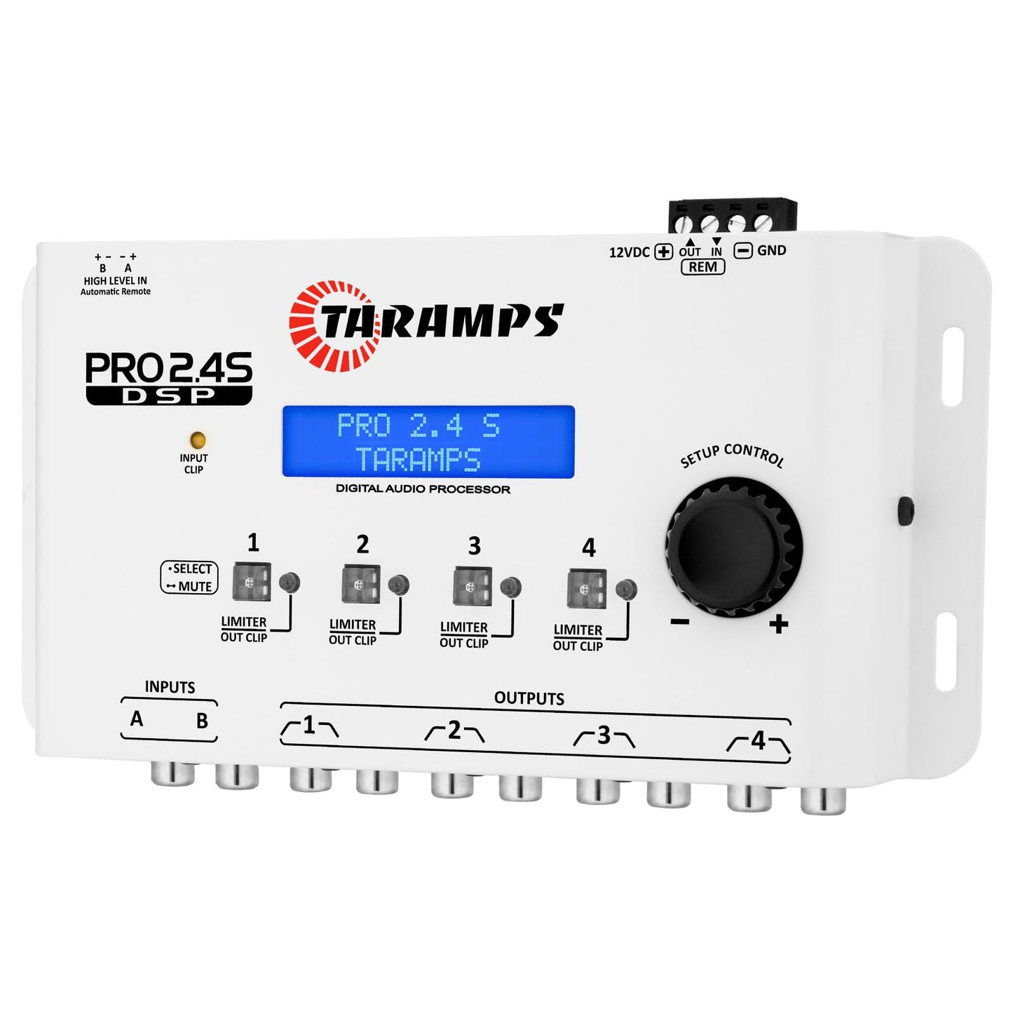 Crossover Taramps DSP Pro 2.4S Blanco con Ecualizador Gráfico para Automóvil