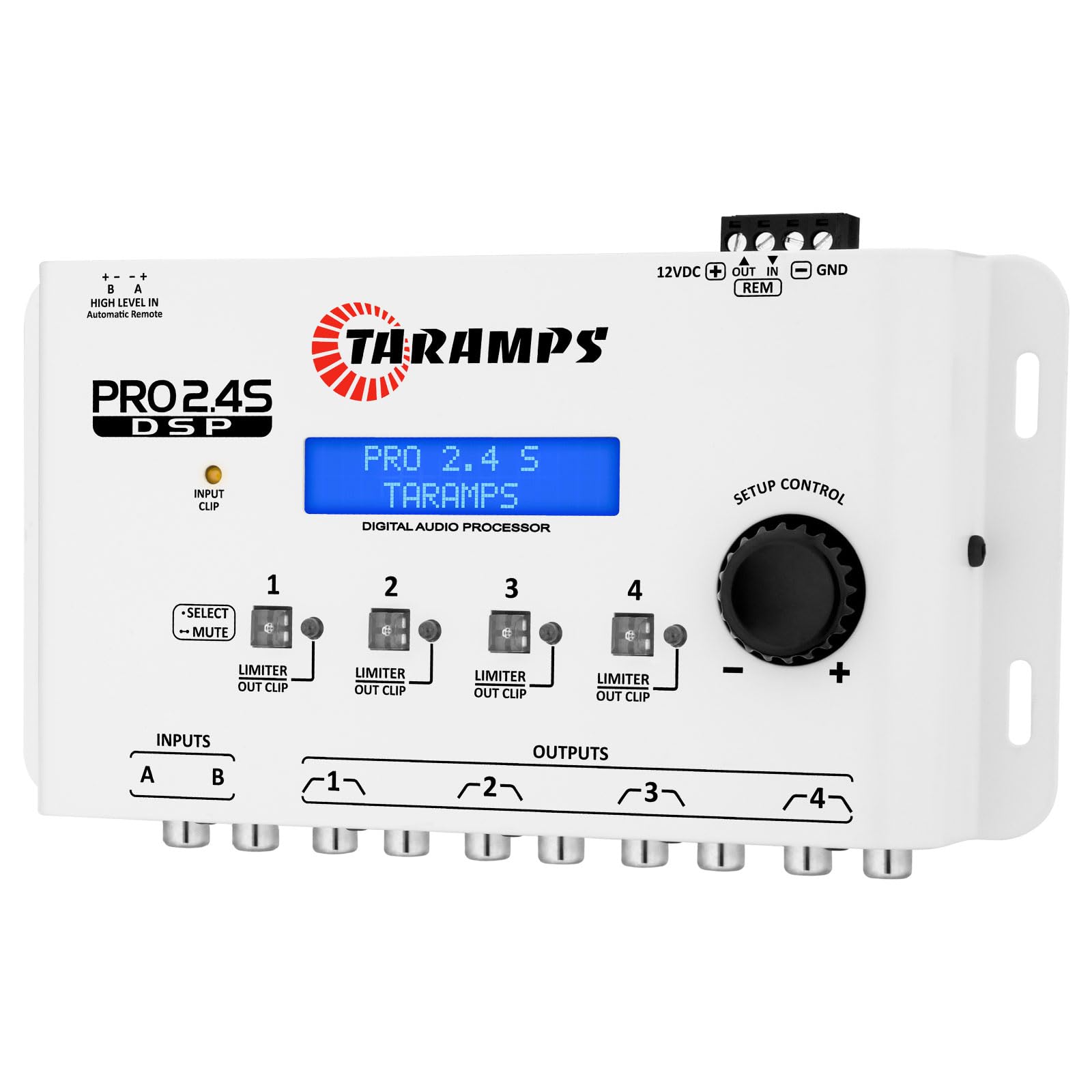 Crossover Taramps DSP Pro 2.4S Blanco con Ecualizador Gráfico para Automóvil