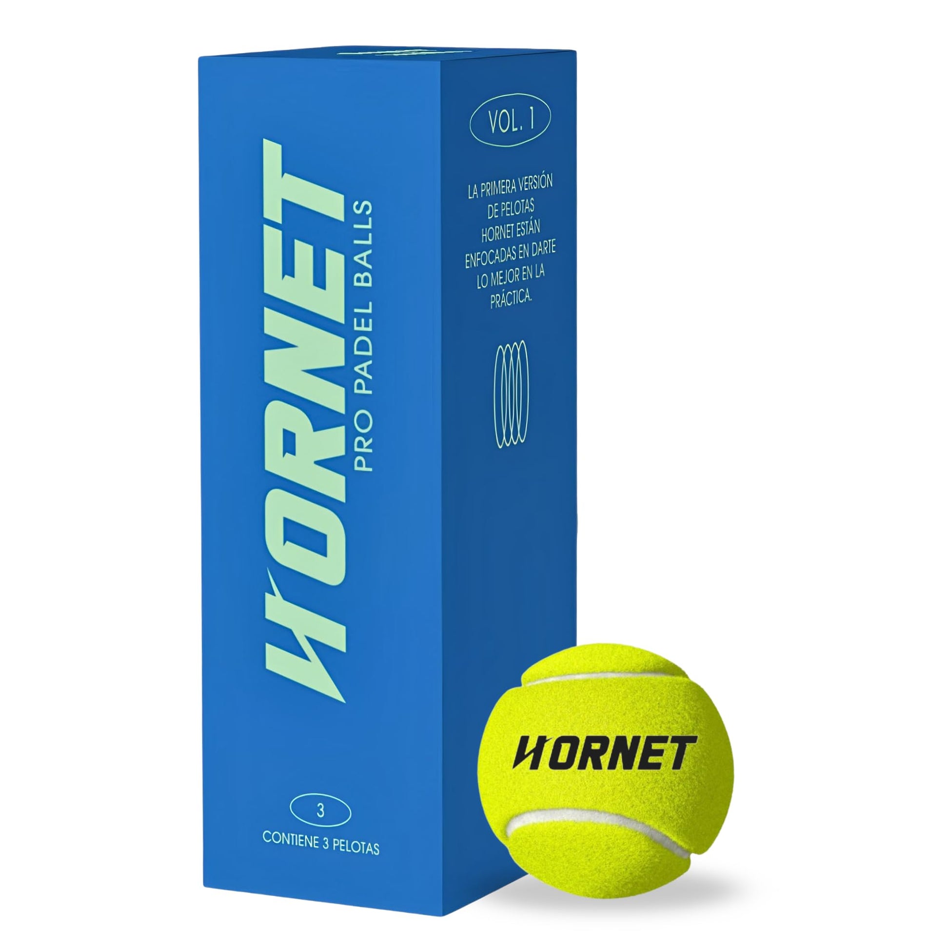 Pelotas de Padel Pro Hornet Amarillas Sin Presión para Profesionales y Entrenamientos