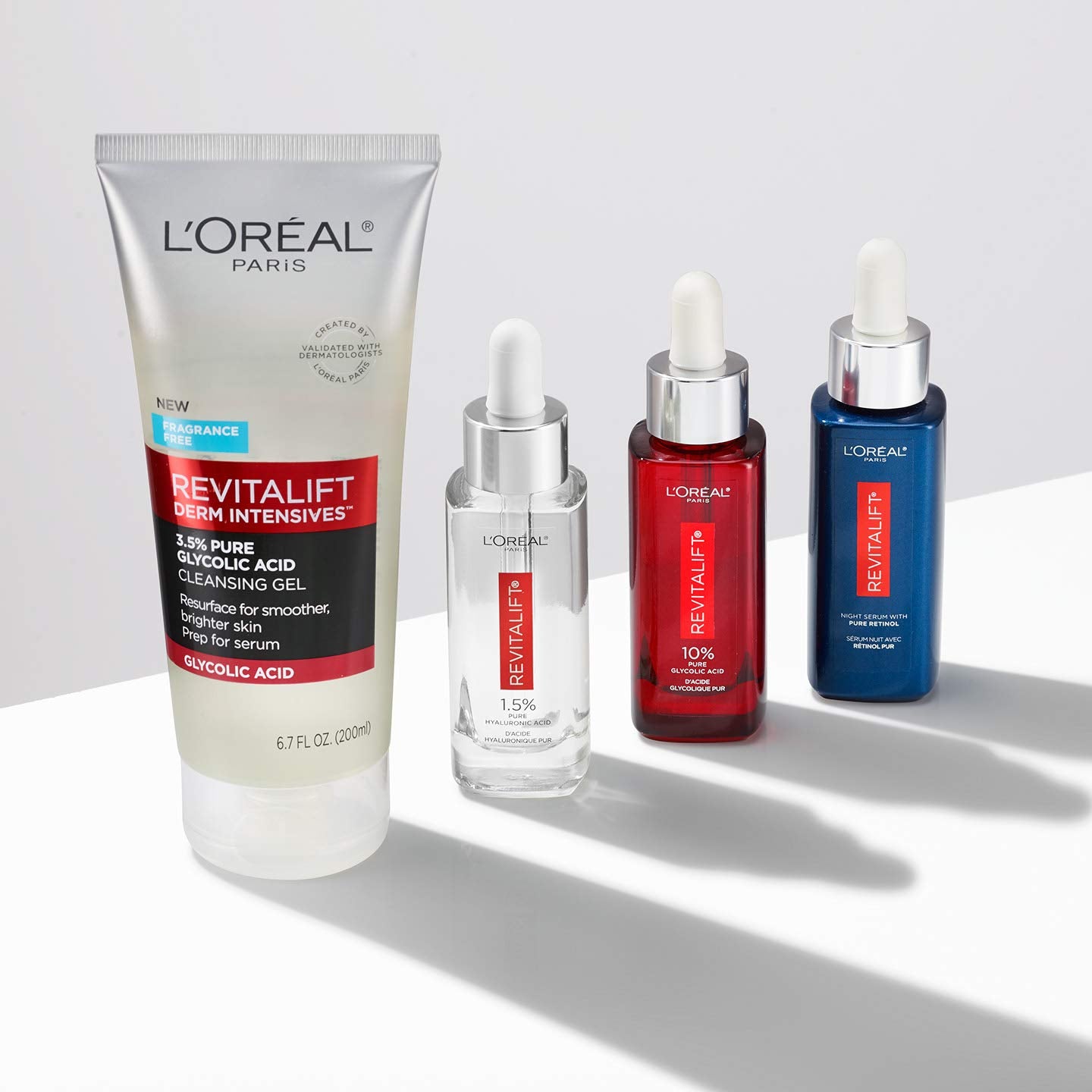 L'Oréal Paris L'Oreal Paris Revitalift 3.5% Gel limpiador de ácido glicólico puro con ácido salicílico, resurgimiento para una piel más suave y brillante, 6.7 fl oz