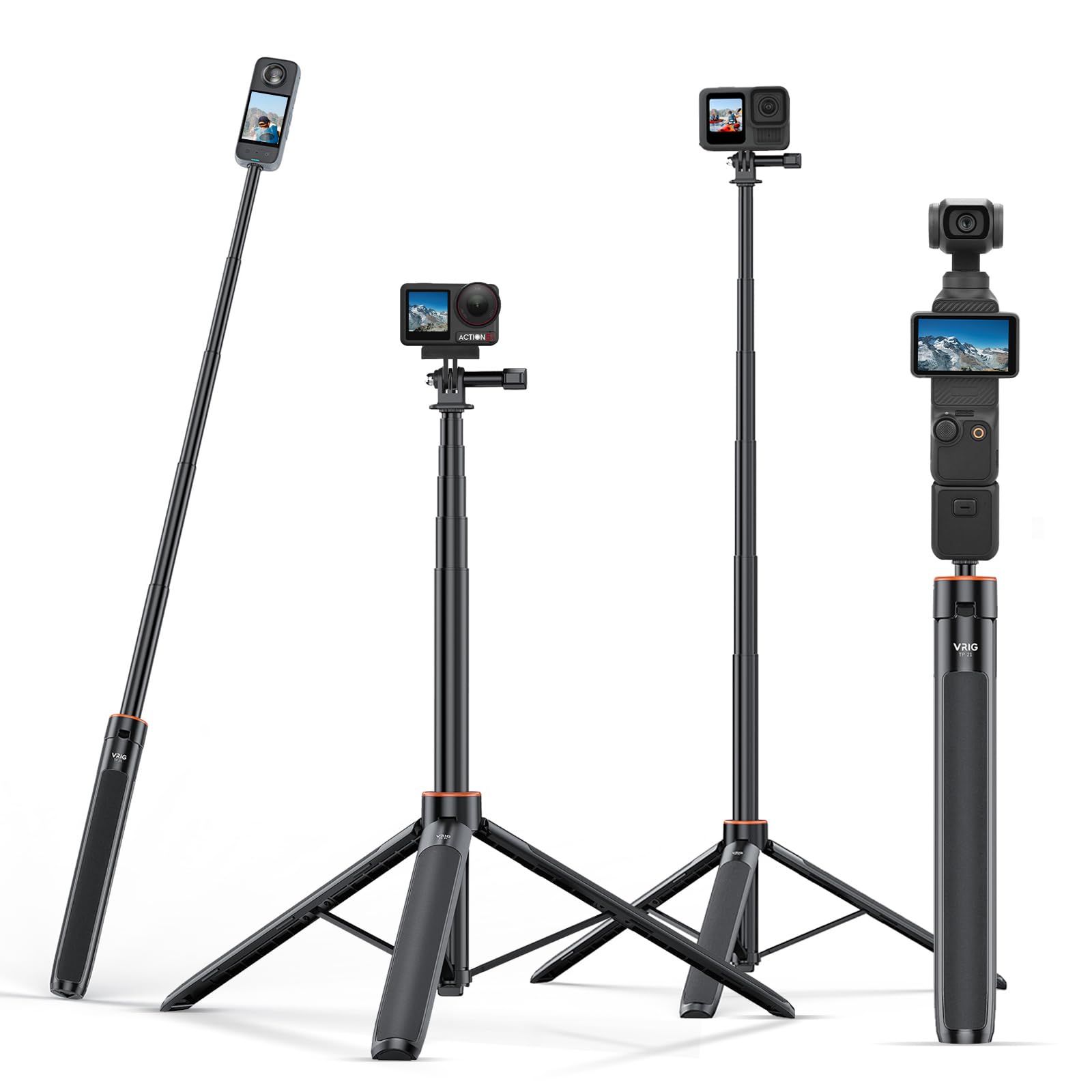 Trípode Extensible DJI 53.74 Pulgadas para Cámara GoPro y Osmo Pocket 3