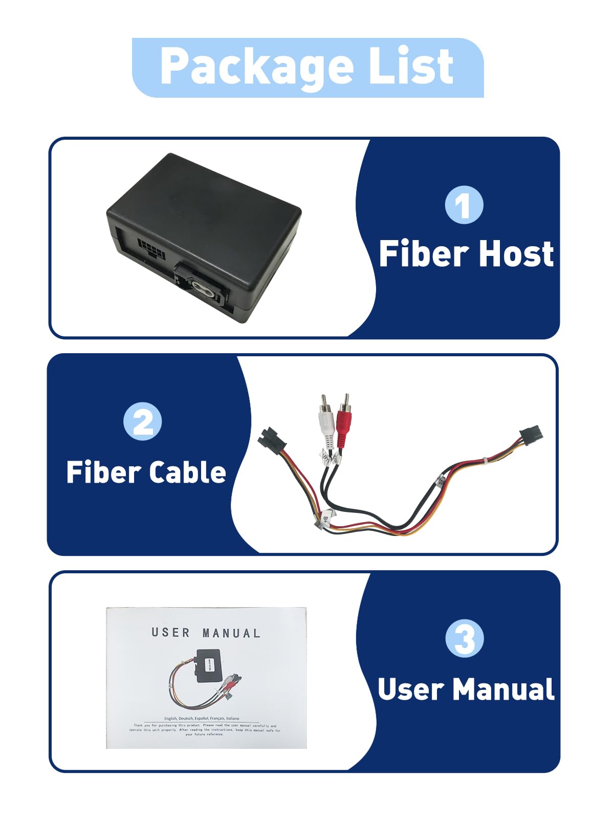 Decodificador de Fibra para Mercedes Porsche VW Adaptador de Audio Estéreo de Repuesto