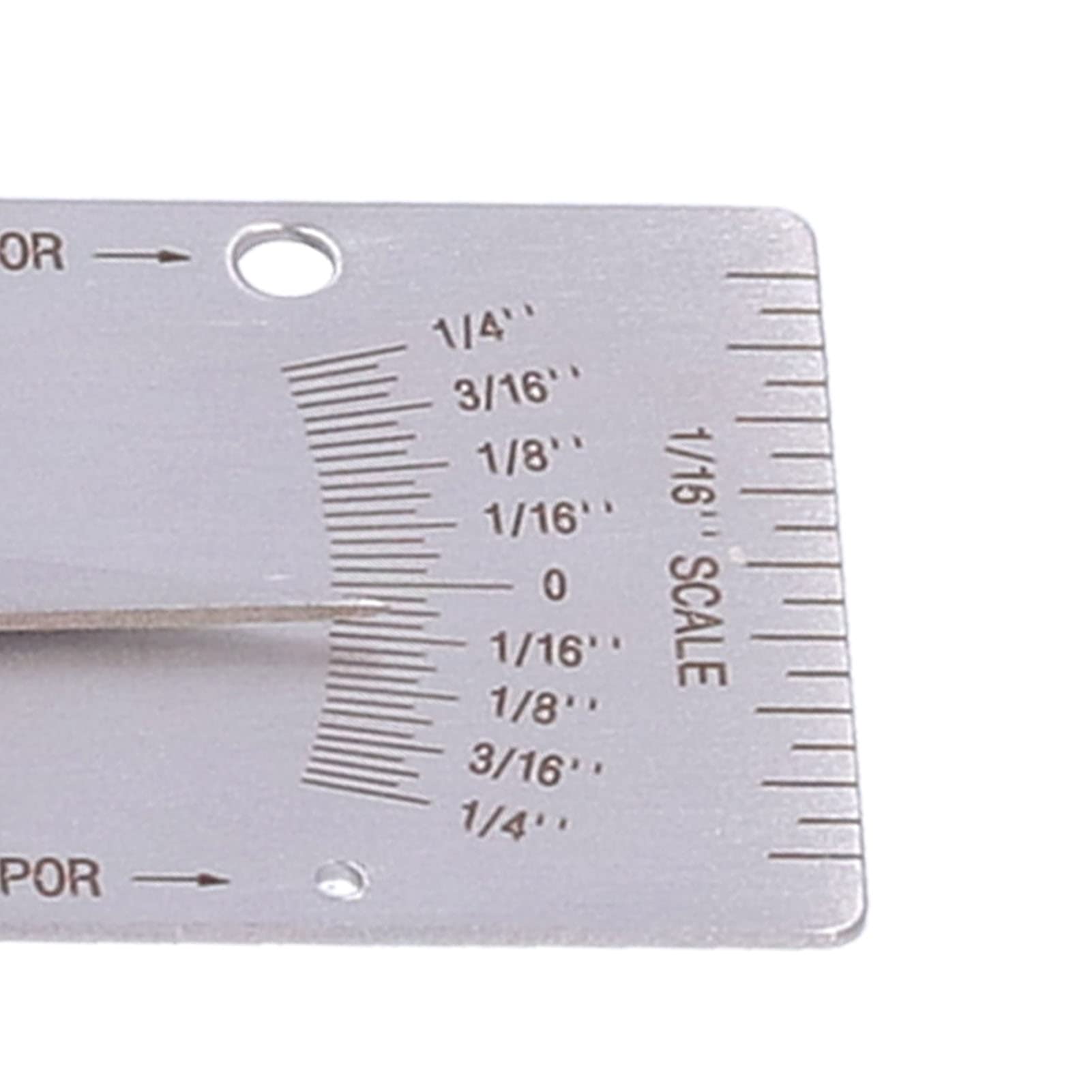 Medidor de Soldadura de Acero Inoxidable V WAC Pulgadas Herramienta de Inspección para Medición de Profundidad 0,95 Mm Metric System