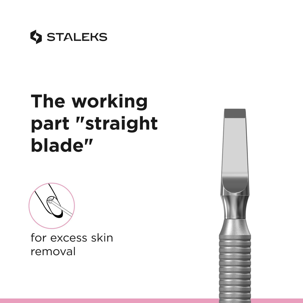 STALEKS PRO Empujador de cutículas Classic 30 Type 2, herramienta de manicura PBC-30/2