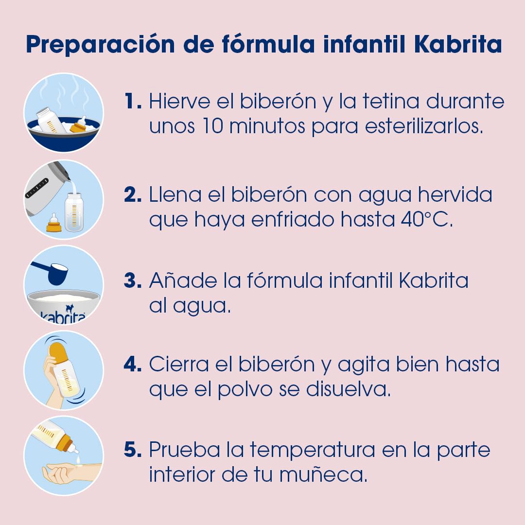 Kabrita Fórmula Infantil de Leche de Cabra de Fácil Digestión para Bebés de 6 a 12 Meses | Con Proteína A2, Prebióticos, DHA, ARA | 1 Lata de 400g