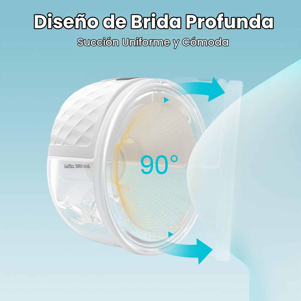 Paruu P10 - Extractor de leche manos libres, 338 mmHg de succión fuerte, bajo ruido, 4 modos y 9 niveles, extractor de leche eléctrico portátil, visualización inteligente, inserción/brida de 19/21/24