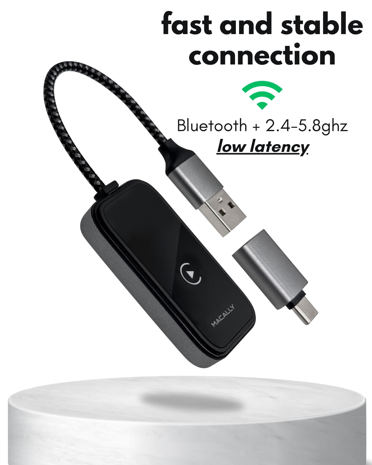 Adaptador Inalámbrico Apple CarPlay iPhone USB C y A para Coches 2017 o Más Nuevos