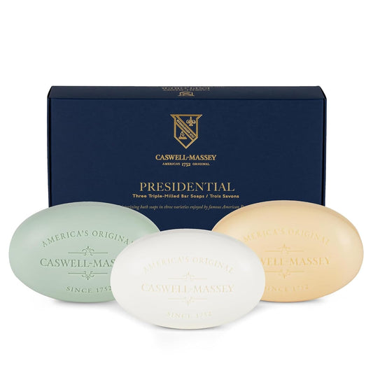 Caswell-Massey Triple Milled Luxury Bath Soap Presidential Collection – 3 Assorted Fragrances - 5.8 Ounces Each, 3 Bars
