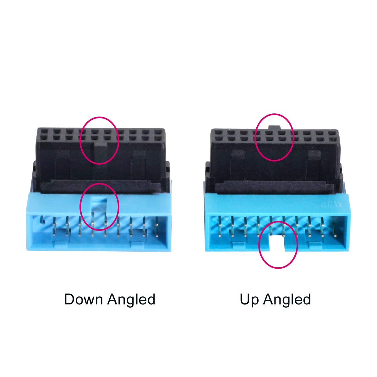 Adaptador de Extensión USB 3.0 cablecc Ascendente y Descendente 90 Grados para Placa Base