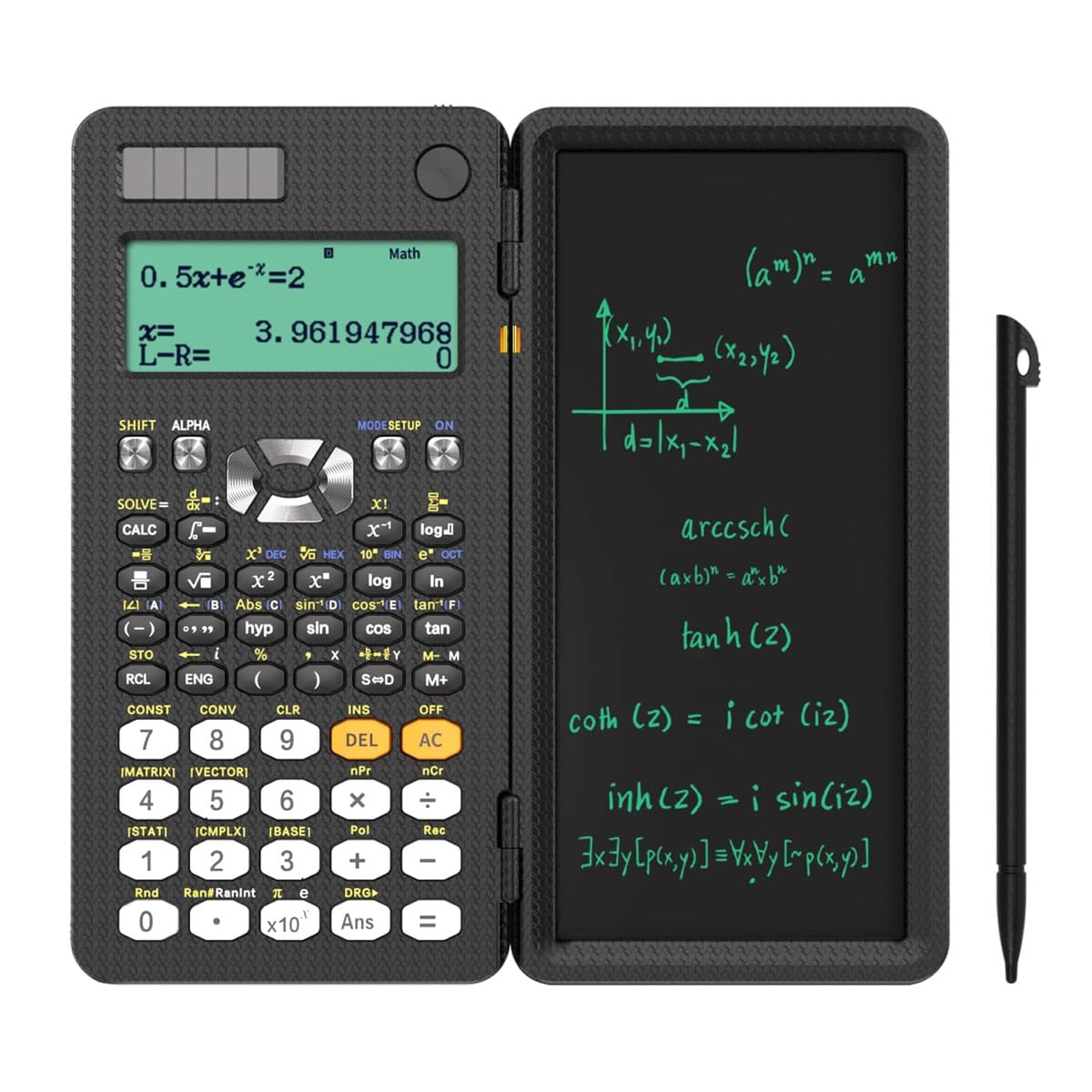 iDock calculadora científica,Calculadora Multifunción 2 en 1,Pantalla multivista con Tableta de Escritura LCD borrable