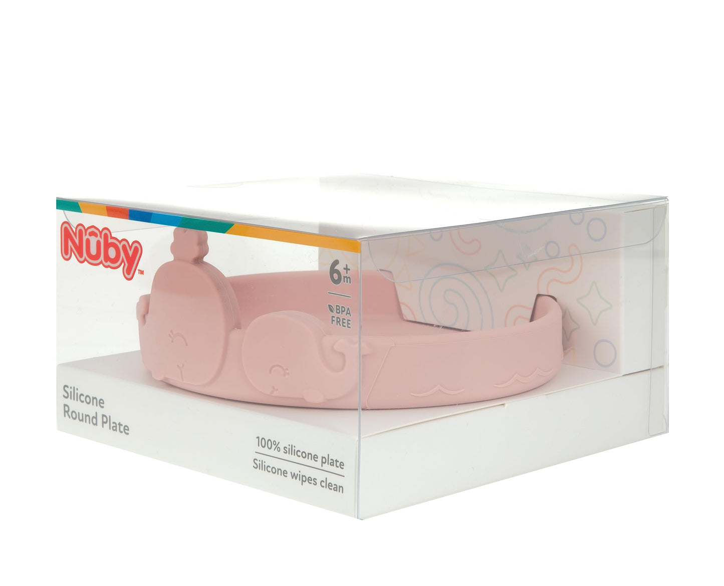Placa de Silicona Nuby Ballena Rosa para Niños Pequeños 6+ Meses