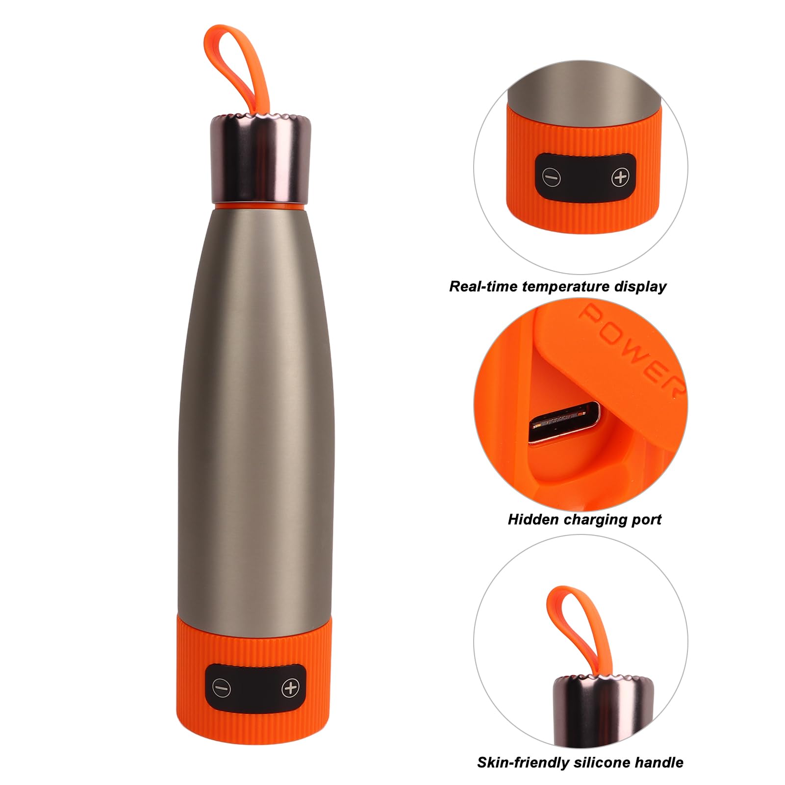Calentador de Agua Portátil, 350ml Calentador de Biberón Portátil para Bebés, Calentador de Leche para Leche Materna o Fórmula, Viaje y Casa, Batería de 15000mAh de Potencia