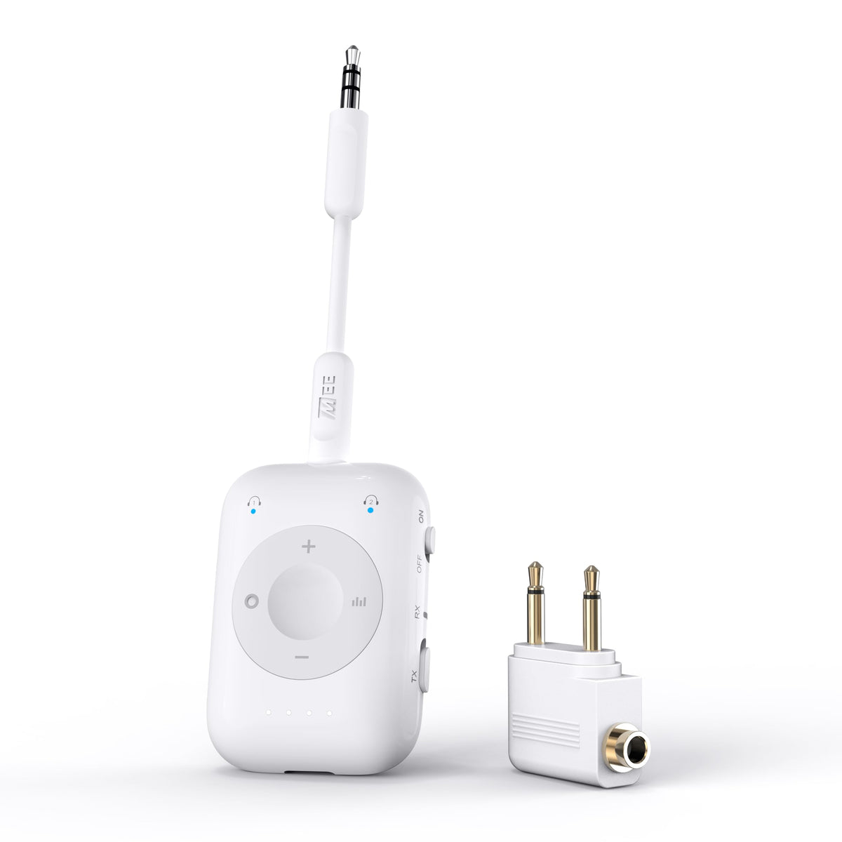 Transmisor y Receptor Inalámbrico MEE Audio Connect Air Pro Negro con Adaptador 2 en 1 y Cable Desmontable para Auriculares Bluetooth