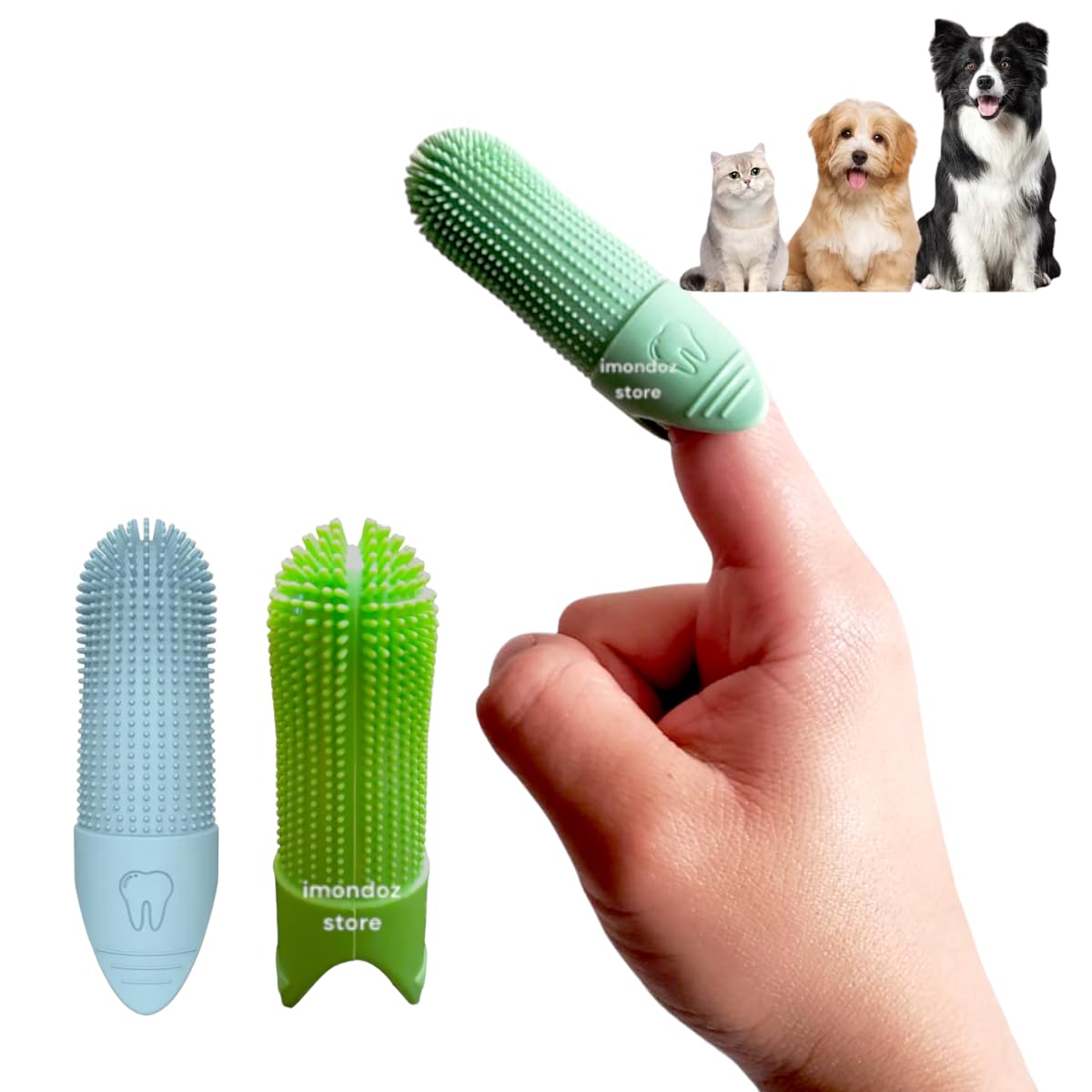 Cepillo de Dientes para Mascota Super Resistente Lavable en Estuche 2 Piezas