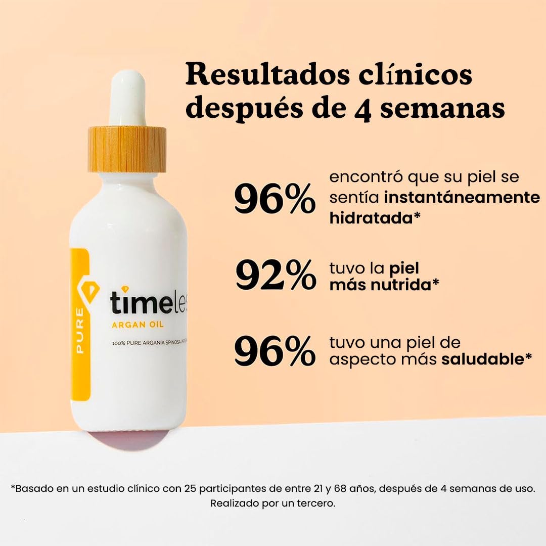 TIMELESS SKIN CARE - Aceite de Argán 100% puro para cabello y rostro - Argan Oil natural no refinado con gotero 30 ml
