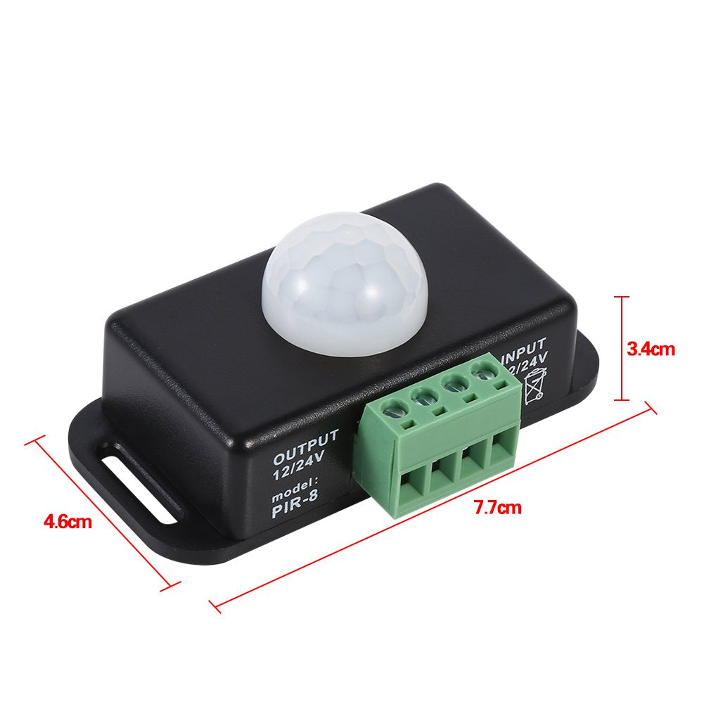 Interruptor detector de sensor de movimiento PIR infrarrojo de seguridad corporal para tira de luz LED DC 12V / 24V