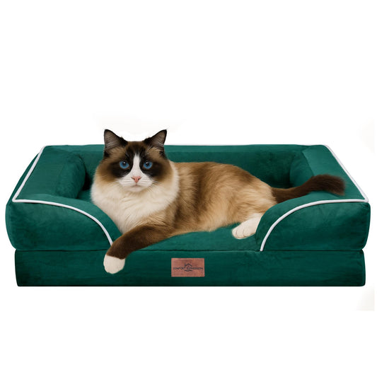 Comfort Expression - Camas para perros pequeños, impermeables, de espuma ortopédica para perros pequeños, cómoda cama para mascotas, con funda extraíble lavable y parte inferior antideslizante (XS