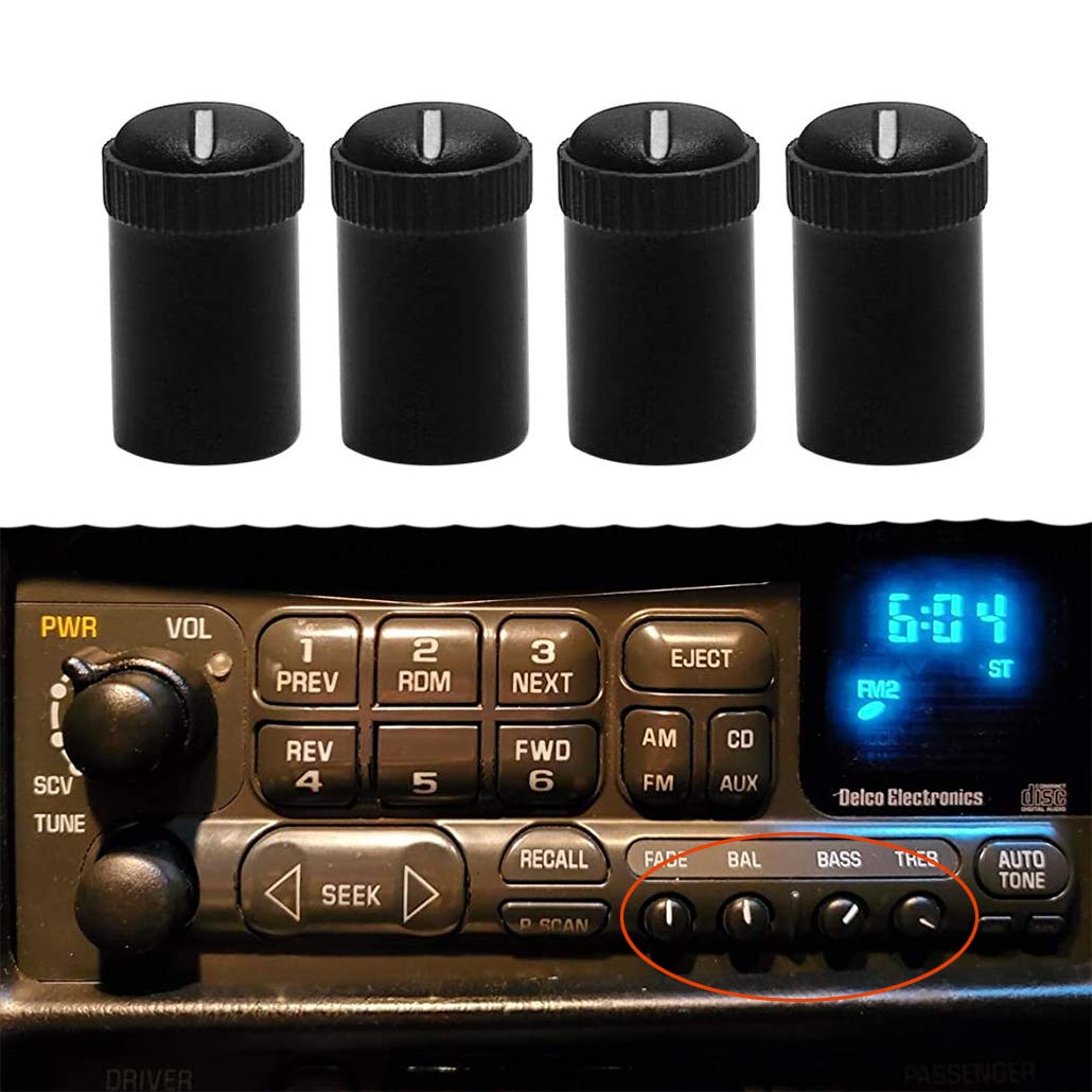 Perillas de Control de Tono para Radio GM Equipment 4PCS Negro