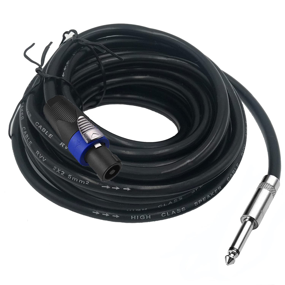 Cables de Conexión de Audio Estéreo ITSROCK de 50 Pies a Macho 1/4 Pulgadas, 12 AWG, Paquete de 2