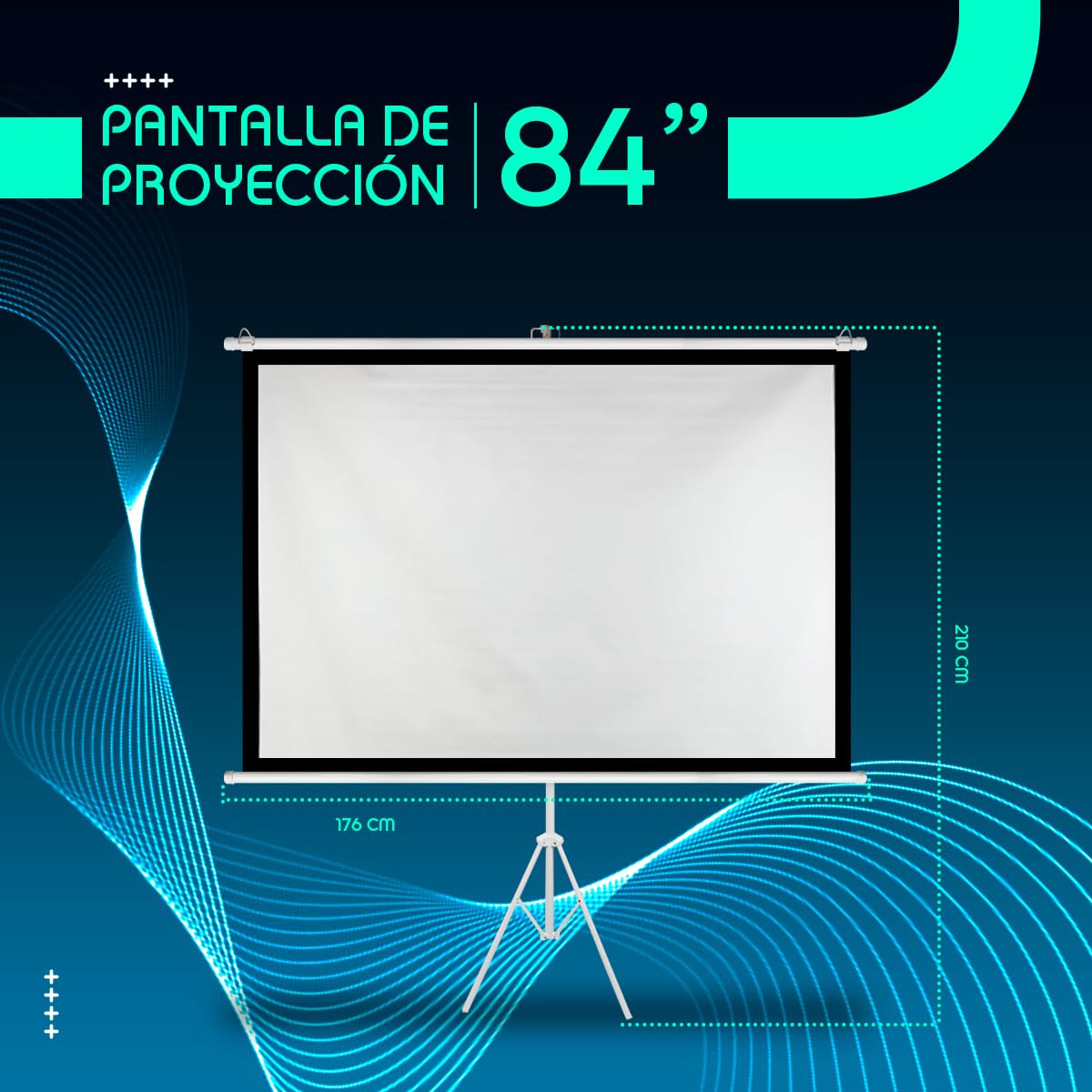 SEAFON Pantalla De Proyección 84 Pulgadas, 4:3 con Trípode
