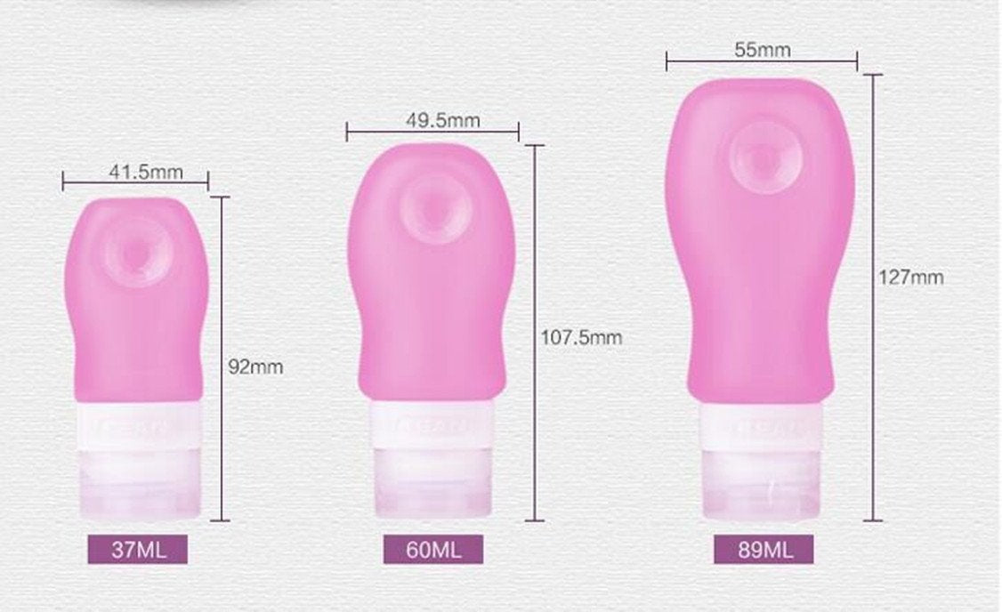 4 Pack-FNSHIP Sucker type Portable Food Grade Squeeze Silicone Liquid Travel Bottles TSA Approved For Shampoo, Conditioner, Lotion, Toiletries, Food condiment(1OZ,White+Blue+Green+Pink)
