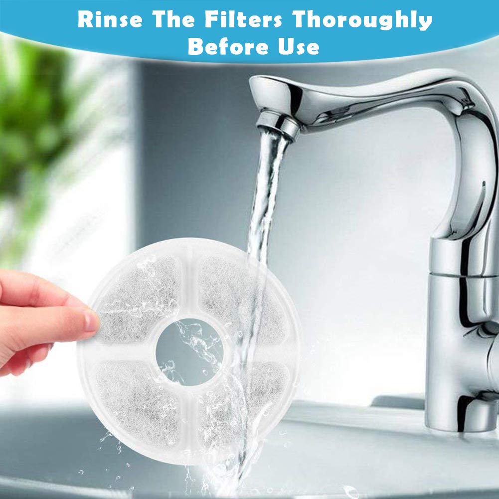 Filtros de Fuente de Agua para Mascotas PK.ZTopia Redondos de Repuesto 84 oz/2.5 L Paquete de 12