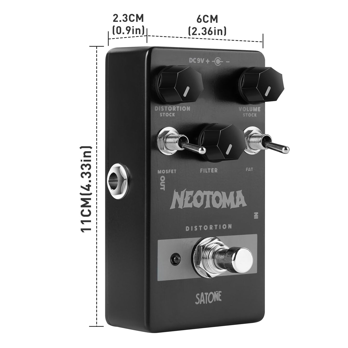 Pedal de Efecto Distorsión Satone S809 Neotoma Acústico con True Bypass para Guitarra Eléctrica Clásica