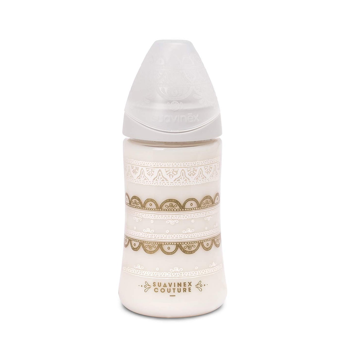 Set de Biberón, Chupón y Broche Suavinex Blanco Couture