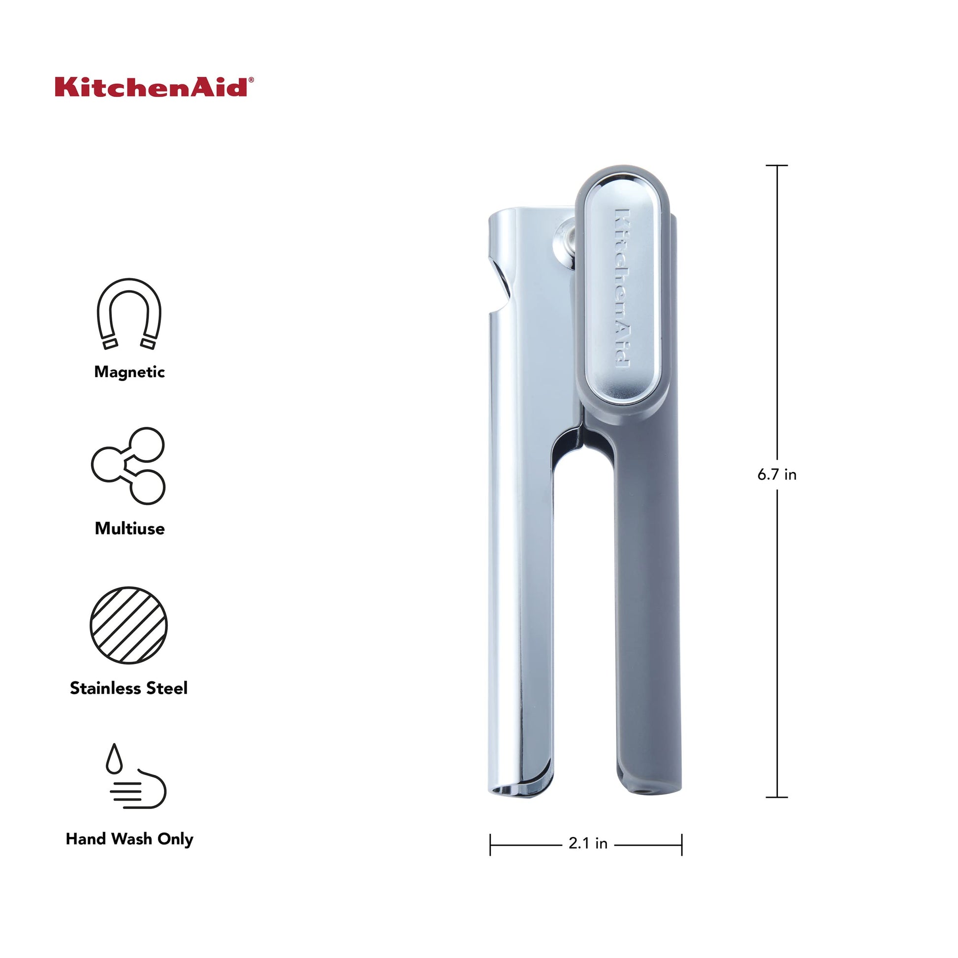 KitchenAid - Abrelatas multifunción sin ensuciar, talla única, color gris