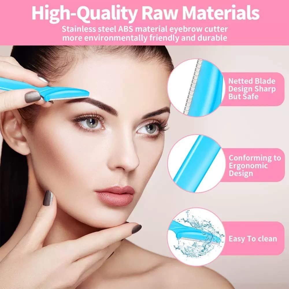 HUOWU Juego de 66 Piezas de Maquinilla de Afeitar Multiusos para Cejas, Exfoliación Y Dermaplaning Facial, con Funda de Precisión para Mujeres Y Hombres. Fácil de Usar.