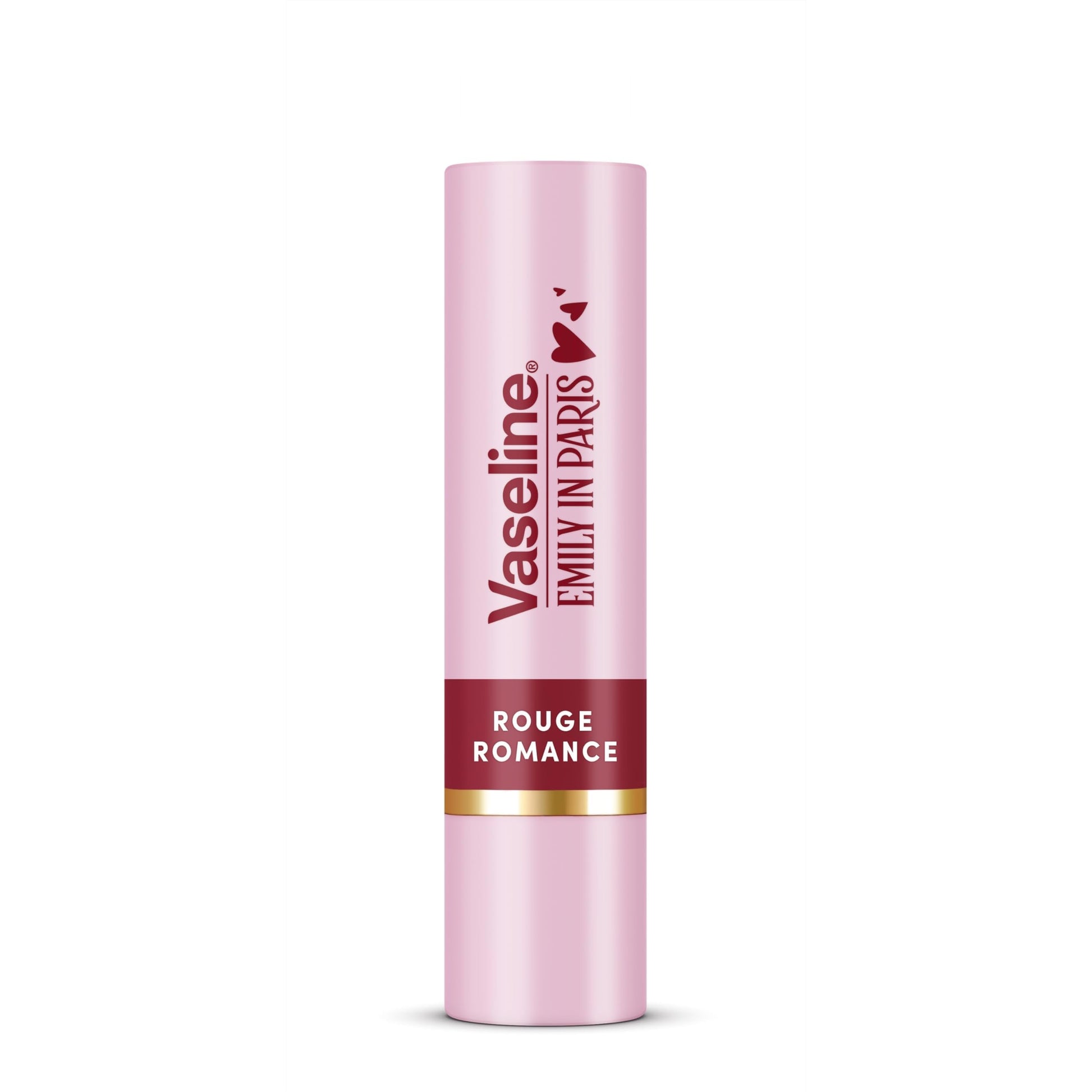Bálsamo Labial Vaseline Rojo Rouge Romance, Rosa Parisian Pink y Nude Nouveau Hidratante
