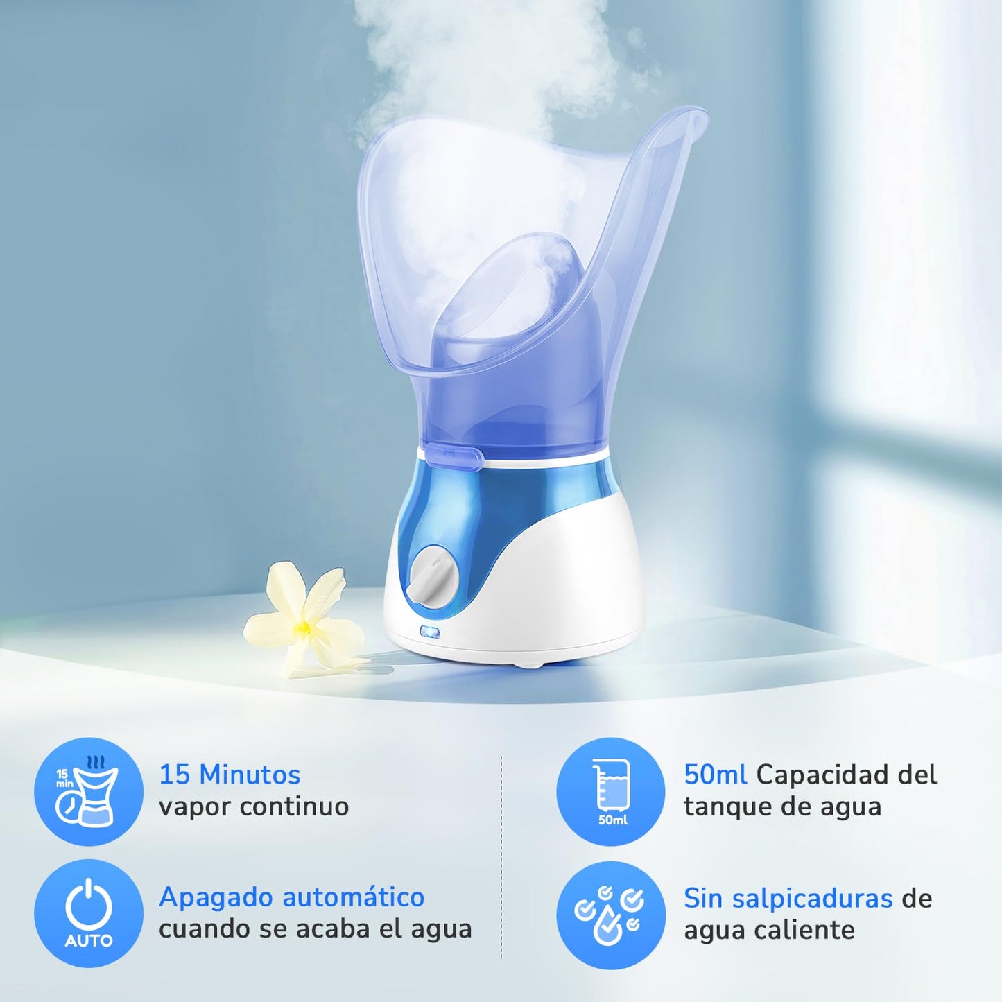 MITEGELO Vaporizador Facial, Sauna Facial de Nano Iónico