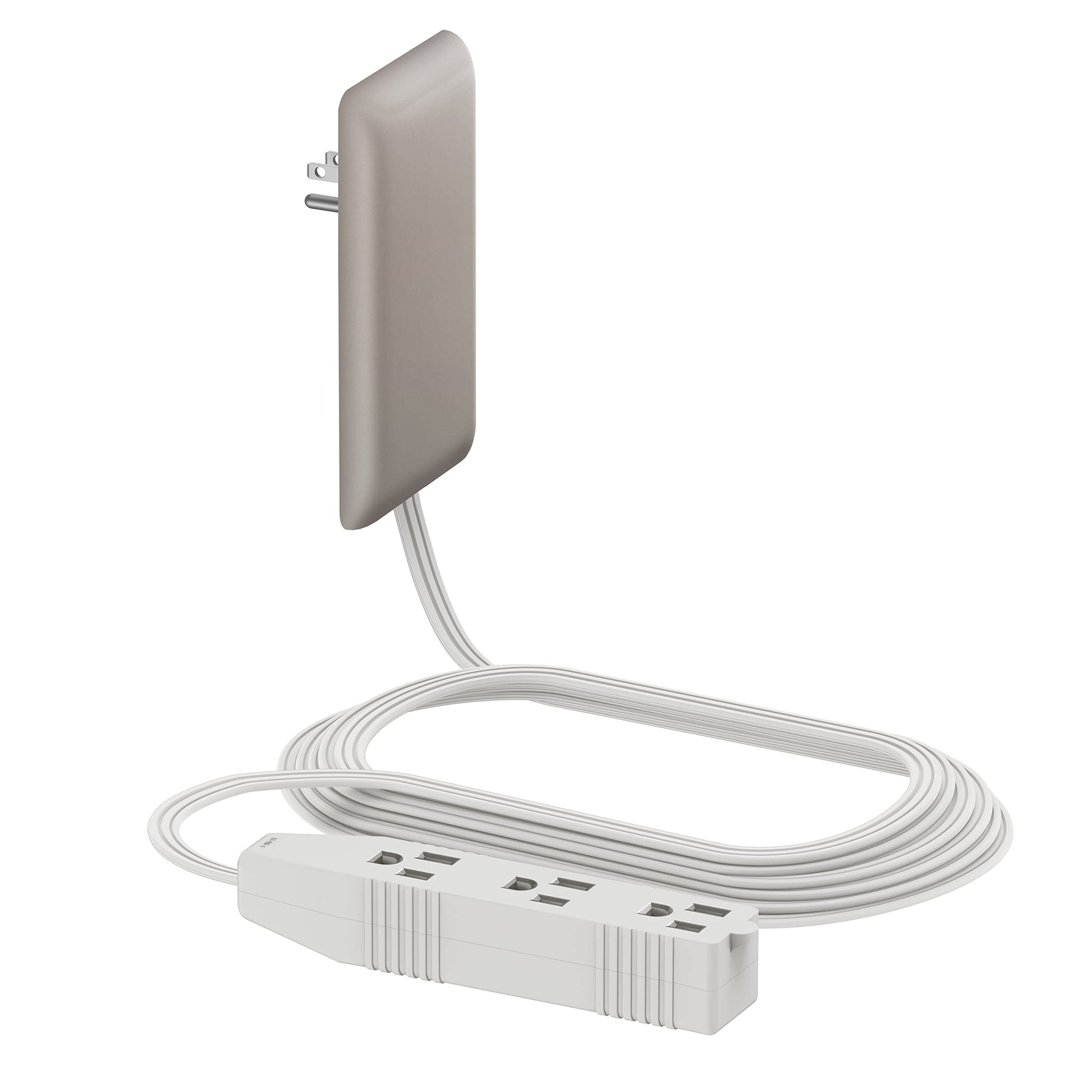 LIDER Extensor de salida de cara plana con 3 receptáculos, enchufe ultrafino de placa de pared con extensor de cable y tira de alimentación de 3 tomas, cable de 8 pies, LWE8-315-NK, listado ETL