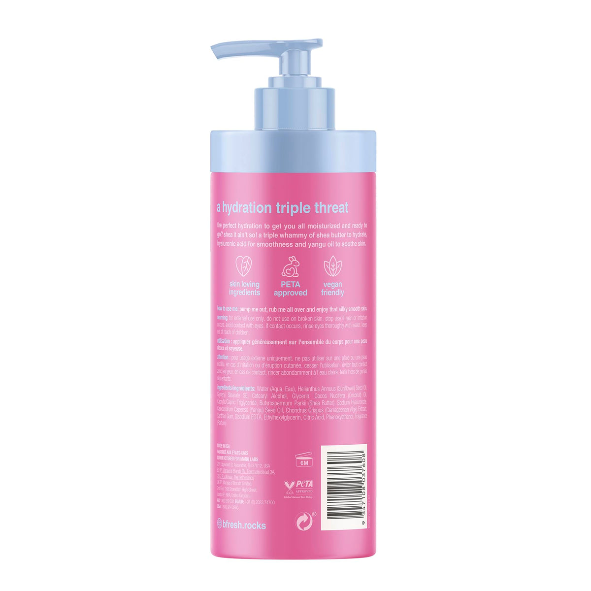 Loción Corporal B.fresh Hidratante Suaviza Aclara y Nutre 355ml Coco