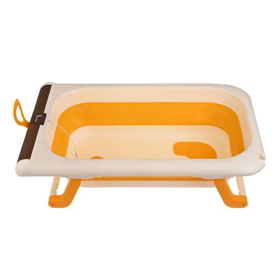 Bañera Para Bebe Plegable Ahorradora de Epacio Con Termometro Y Antideslizante (AMARILLO)