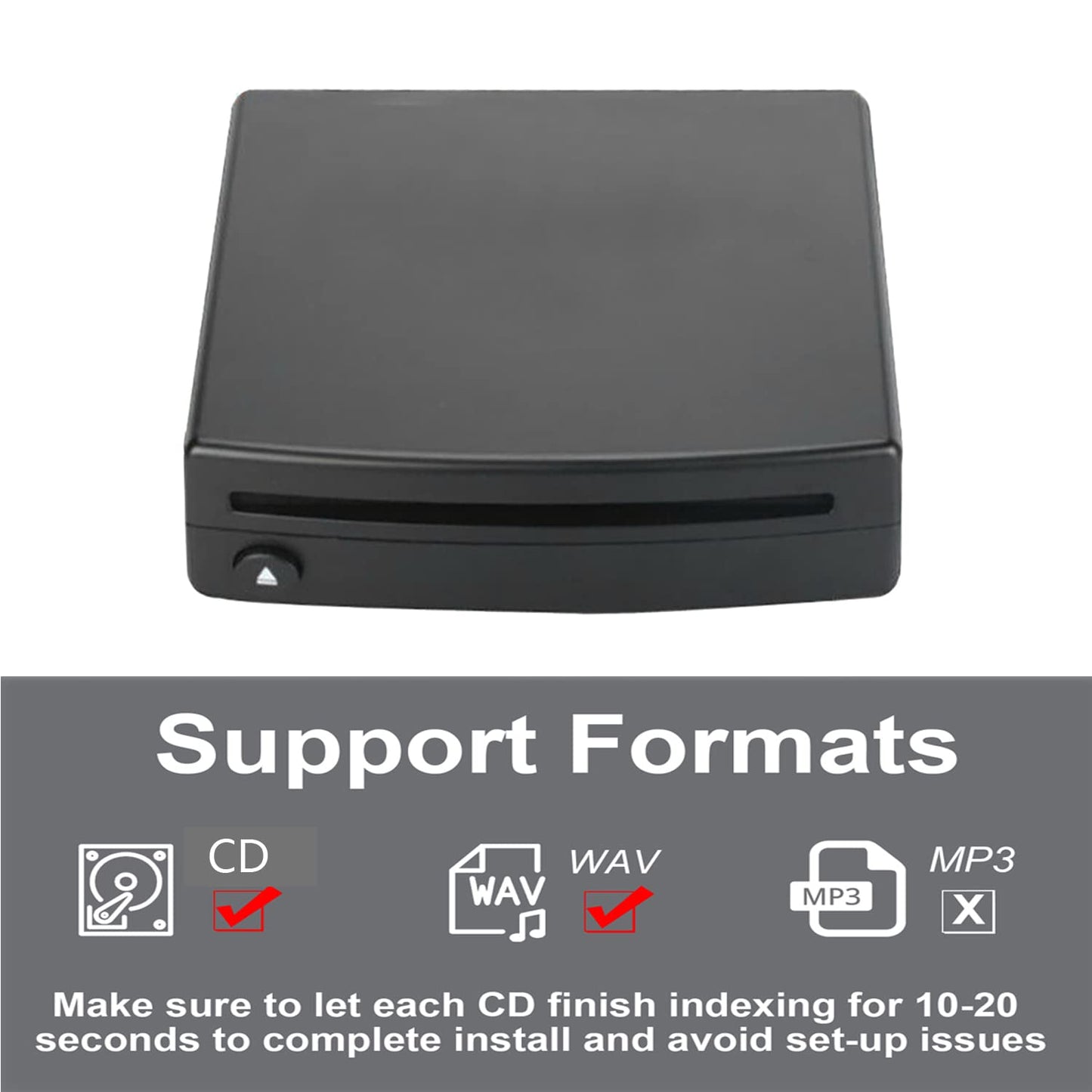 Xglysmyc Reproductor de CD universal USB externo para coche, reproductor de CD de vehículo para coche a través de conexión de radio USB, reproductor de CD portátil para navegación Android con puerto USB Plug and Play