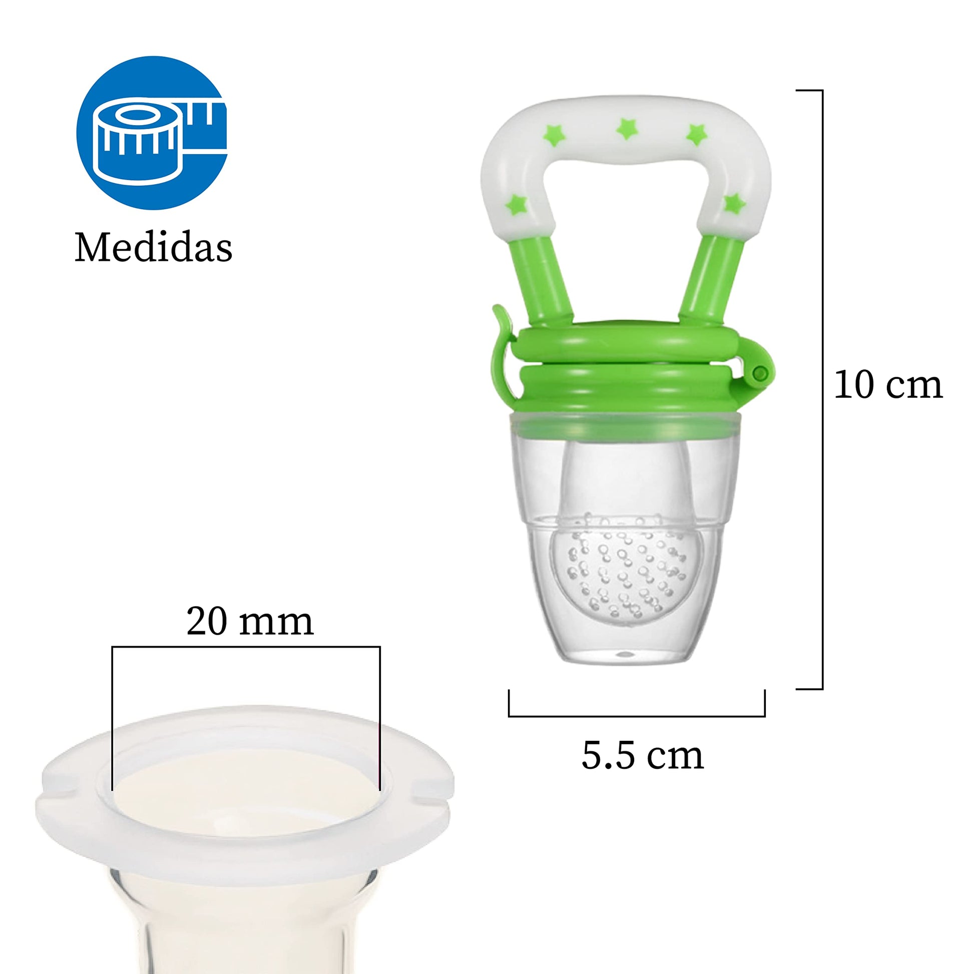 Juego de Chupones Alimentadores Seviete Azul con Mordedera de Silicona para Bebé