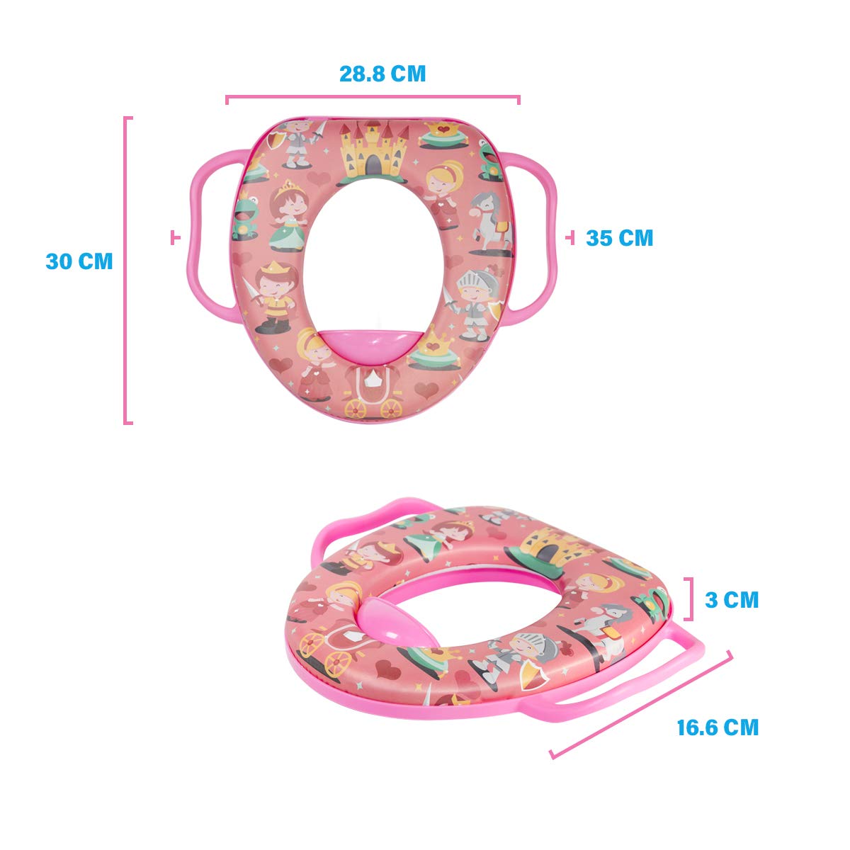 Asiento Entrenador De Inodoro Para Niños, Entrenador De Inodoro Acolchado Para Bebés, Reductor Infantil Antifugas, Asiento Baño Portátil Dibujos Animados, Asiento Entrenador Niño Niña 1-6 Años