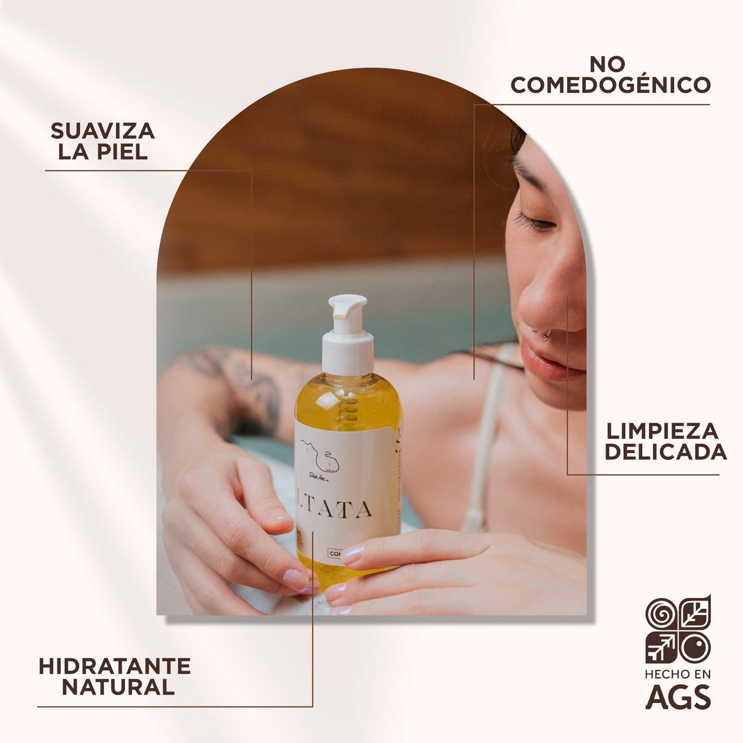 Skin Inc | Altata Limpiador Facial Liquido para Rostro para Piel Normal a Seca 250ml