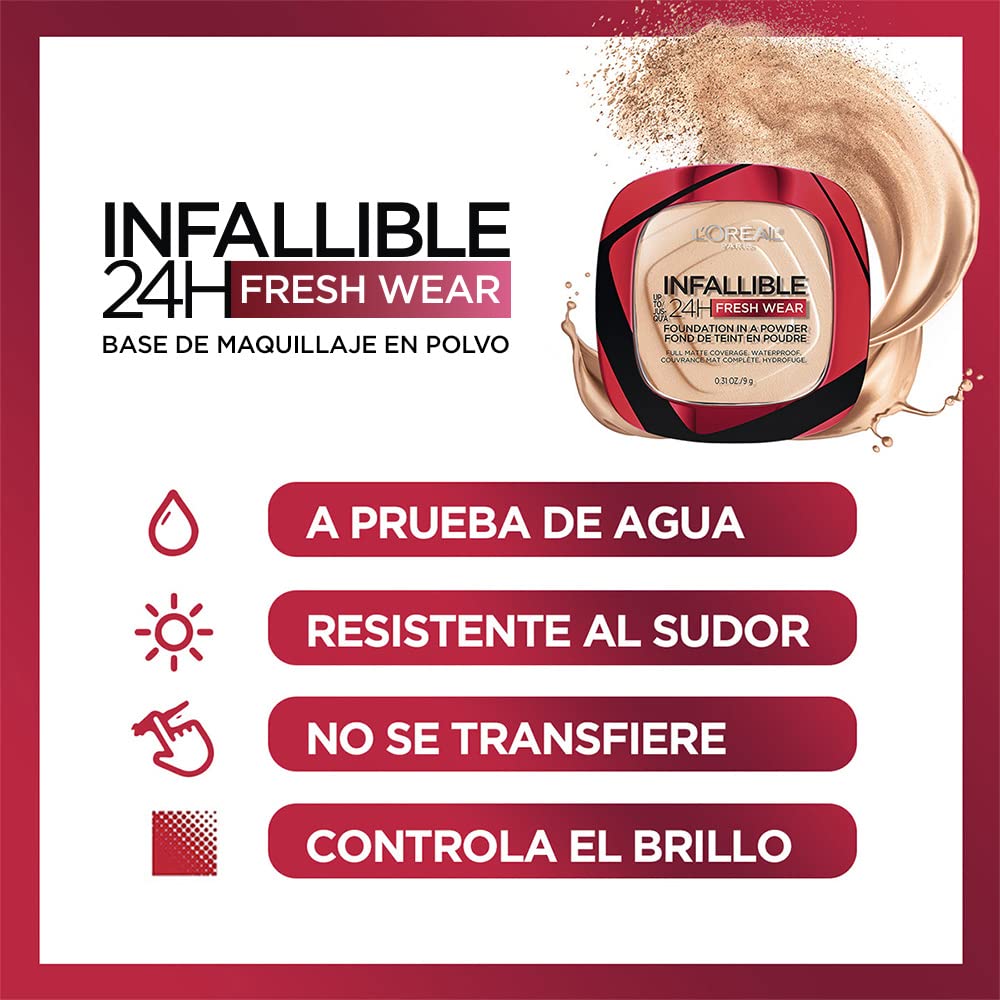 L´Oréal Paris Infallible Base de Maquillaje En Polvo y Limpiador de 200 ml