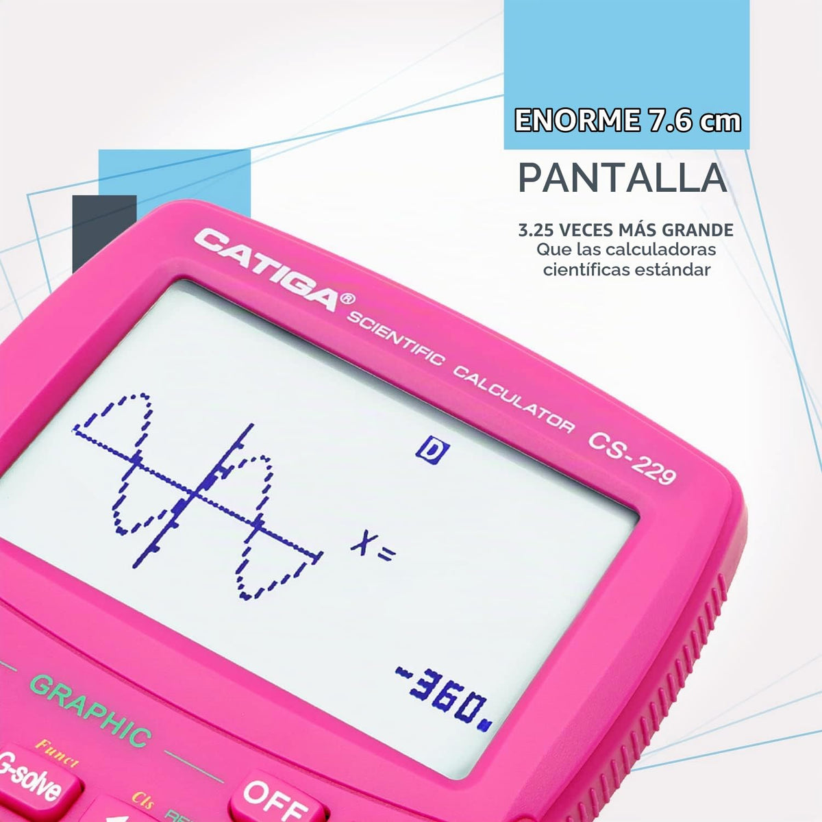 Calculadora Científica CATIGA CS-229 Negra con Funciones Gráficas para Institutos y Universidades