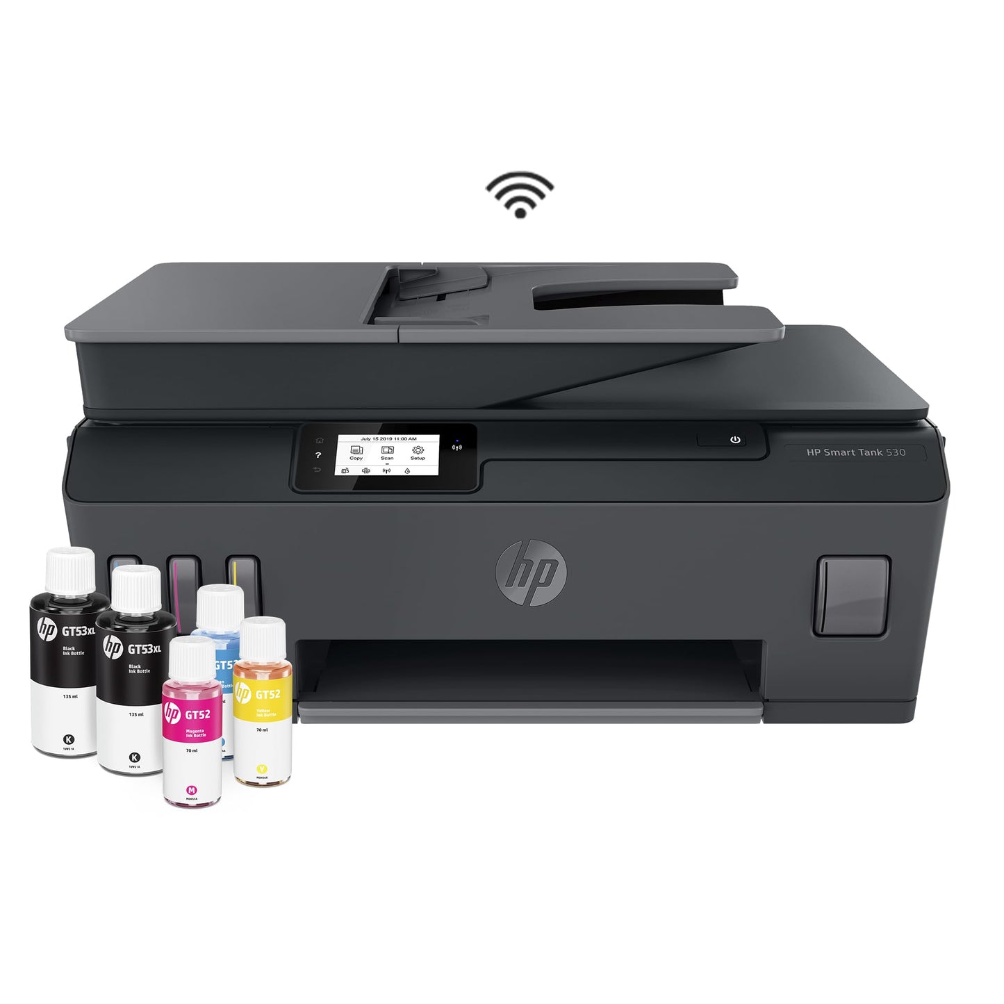HP Impresora Multifuncional Smart Tank 530, Tinta Continua, Color, Wi-Fi, Dúplex (Doble Cara) Manual, ADF Alimentador Automático, Imprime desde HP Smart App, Impresión, Escaneo, Copiado (4SB24A)