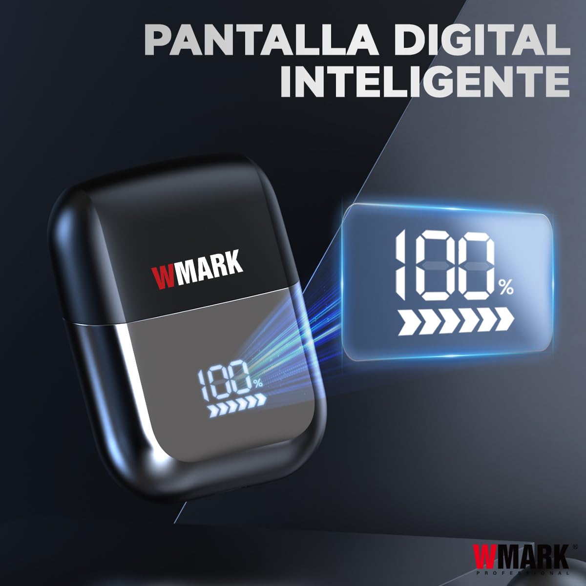WMARK Mini Rasuradora Afeitadora Eléctrica,8500 RPM Afeitadora Recargable Premium Portátil Para Hombres IPX7,Con Pantalla Led, Para Viajes Y Hogar