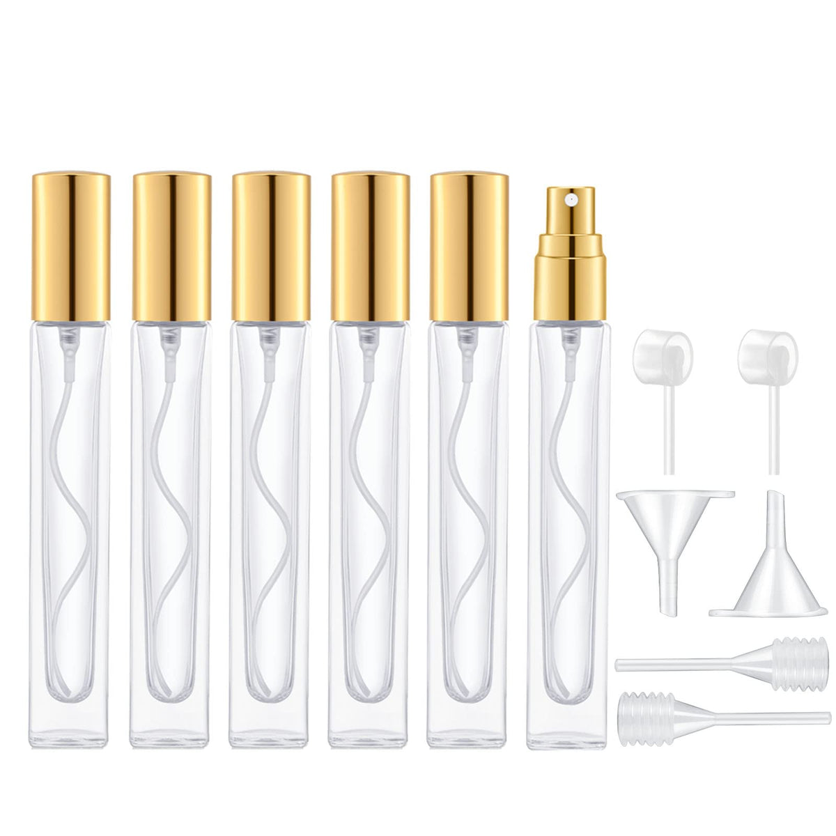 Atomizador de perfume de vidrio, Dorado, Gold